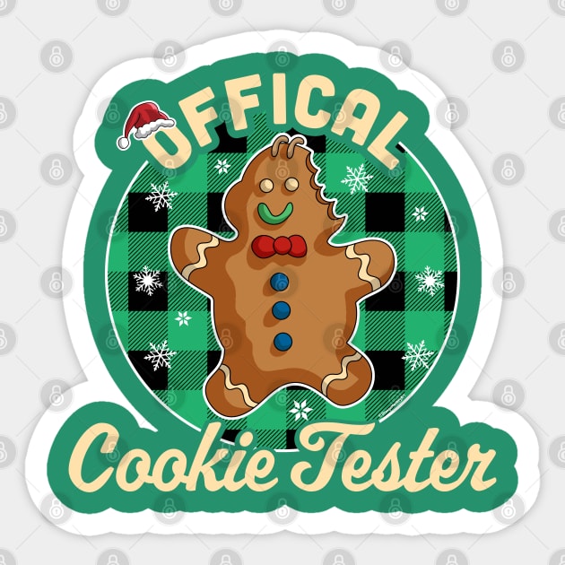 Official Cookie Tester Christmas Baking Team Gingerbread Man Sticker by OrangeMonkeyArt